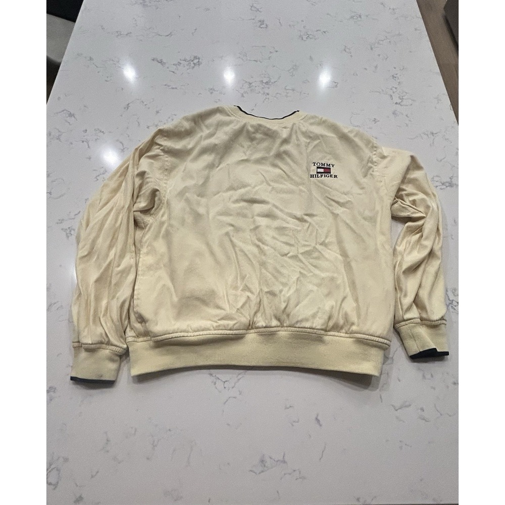 Vintage‎ 90s Tommy Hilfiger Pullover Sweatshirt Mens Large Beige Crewneck Logo